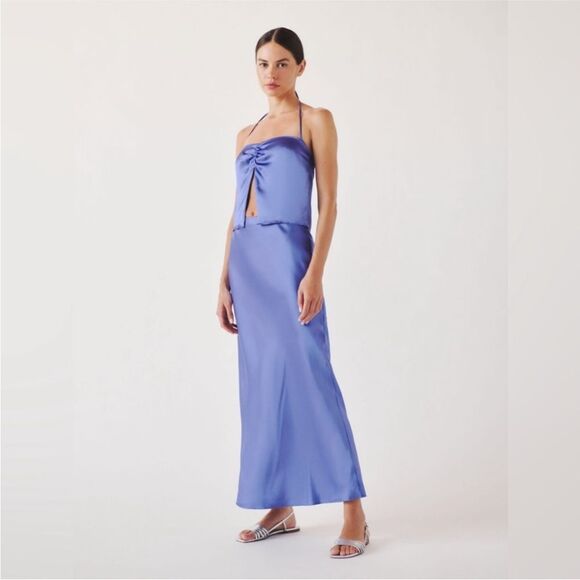 Reformation Beba silk halter in Jacaranda size 10 NWT - Picture 5 of 6